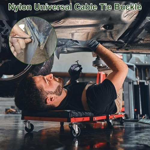 200PCS Nylon Universal Cable Tie Buckle, Zip Ties Heavy Duty with Pin & Button Design, Car Daily Repair, Applicable Toengine Lower Guard Plates, Fender Linings, Fenders, Trunkclips (200) - Image 3