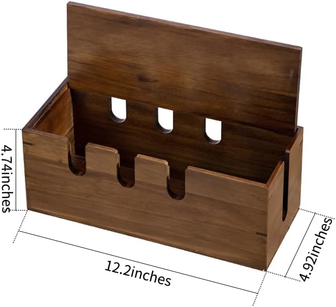 Large Cable Management Box, Wooden Cord Hider Desk Organizer, Power Strip and Cord Hider Box, Surge Protector Floor Cable Organizer, for Desktop Home Office Kitchen - Image 4