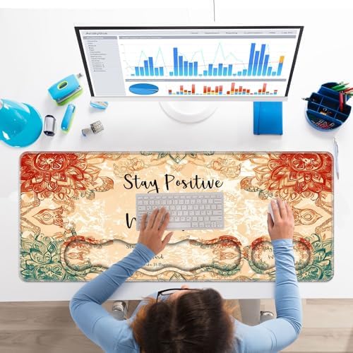 Keyboard Wrist Rest Set,Memory Foam Wrist Support Mouse Pad,31.5"x11.8" Desk Mat for Comfortable Typing & Pain Relief,Non-Slip Base for Office & Home Use - Inspirational Quotes - Image 7