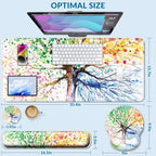 Desk Mat Set Keyboard and Mouse Pad with Wrist Rest Support - Image 3