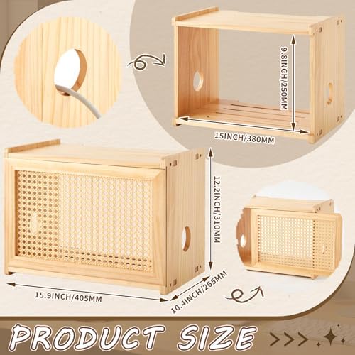 Wi-Fi Router Box Hider, Synthetic Rattan Decor, Wood - Image 2