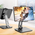 iPad Stand, Tablet Stand 360° Swivel, Aluminum Desk Holder 4.7-17", Black - Image 6