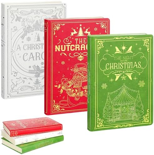3 Pcs Christmas Coffee Table Books, Decorative Notebook by Seeloowy