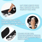 Moon Mountain Desk Mat Set Black White Landscape Zen Mountain Mouse Pad with Wrist Rest 4in1 Desk Mat for Desktop Ergonomic Keyboard Wrist Support Anti-Slip Computer Mouse Pad Home Office Gaming - Image 3