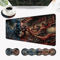 Desk Mat, Mouse Pad with Wrist Rest, 4-in-1 Large Mouse Pads for Desk, Ergonomic Mouse Pad and Keyboard Wrist Rest Gaming Keyboard Mat for Office,Skull American Flag by EFGWSDER