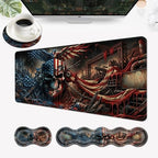 Desk Mat, Mouse Pad with Wrist Rest, 4-in-1 Large Mouse Pads for Desk, Ergonomic Mouse Pad and Keyboard Wrist Rest Gaming Keyboard Mat for Office,Skull American Flag by EFGWSDER