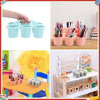 6 Pack 6 Cup Caddy for Classroom Plastic Round Desk Table Caddy, Boho - Image 6
