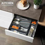 ISSEVE 8Pcs Silicone Drawer Organizer Trays for Bathroom, 4 Sizes, Black - Image 3
