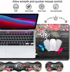 Ergonomic Keyboard Wrist Rest and Mouse Pad Wrist Rest Set, Large XXL Gaming Desk Mat 31.5"x 11.8",Non-Slip Base, Memory Foam,Easy Typing Pain Relief, Floral Quote She Believed She Could So She Did - Image 3