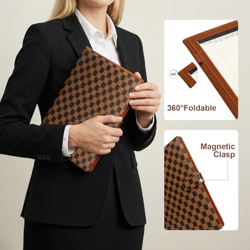 Professional Padfolio Portfolio Binder,Faux Leather Business Portfolio Organizer for Men & Women, Includes File Pockets, Card Holders, Pen Loop & Resume Holder for Interviews - Image 4