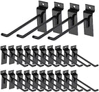 HARFINGTON 60pcs Slat Wall Hooks 8" Length Metal Pegboard Panel Display Wall Hanging Hook and Hanger for Garage, Retail, Shop, Supermarket, Black by HARFINGTON