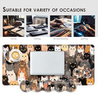 Large Keyboard Mouse Pad Set, Extended Mouse Pad+Keyboard Wrist Rest Support, Memory Foam Ergonomic Easy Typing, 4Pcs (31.5×11.8 in) Desk Pad Set for Office Home,Colorful Cats - Image 7