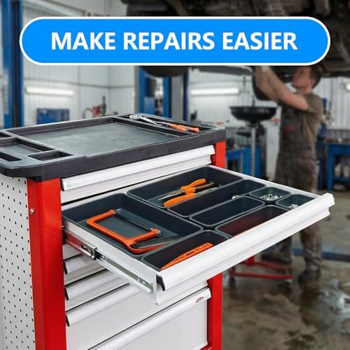 68PCS Tool Box Organizer, 5 Size Toolbox Drawer Organizer Tray, Desk Drawer Organizers, Garage Organization for Tool Chest Workbench Small Parts Widget - Image 6