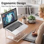 FUCDTEFC Acrylic Laptop Stand for Desk, Laptop Riser for 10-15.6 Inch Laptops, Ergonomic Computer Stand Holder Compatible with Macbooks and Notebooks- Clear - Image 6