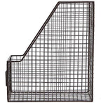 MyGift Wire Magazine Holder Set of 2, Brown File Storage Bin with Label - Image 4