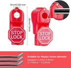 LeaGerous 200 Pcs Magnetic Peg Hook Stop Lock 6mm, Display Hook Magnet Security Locks Compatible with 4.5-5.9mm pegboard for Retail Store and Shopping Center (Red) - Image 3