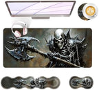 Large Keyboard Mouse Pad Set, Extended Mouse Pad+Keyboard Wrist Rest Support, Memory Foam Ergonomic Easy Typing, 4Pcs (31.5×11.8 in) Desk Pad Set for Office Home,Funny Skeleton by Unknown
