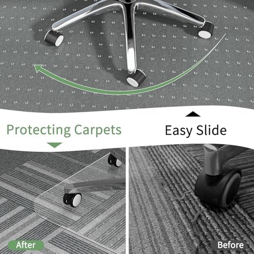 WASJOYE Office Chair Mat for Carpet, 30" x 48" Clear Heavy Duty Chair Mat - Image 4