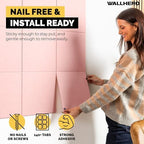 Vision Board - Cork Board for Walls, 59" x 36" | 15 Pack | Cork Board Tiles, Felt Bulletin Board, Large Corkboard, Cork Panel for Office, Felt wall Panels, Cork Panels, Corkboard Roll (Pink) - Image 2