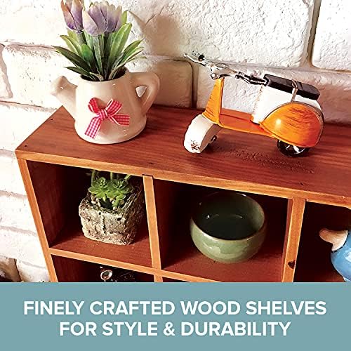 Primo Supply 2-Way Wood Cabinet Cubbies - Rustic Home Decor - Floating Shelves for Storage - Farmhouse Desk Shelf with Drawers - Cube Shelf Display - Vintage Bedroom Decor - Image 6