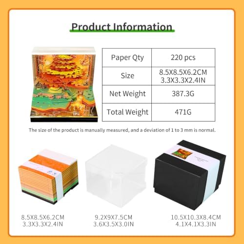 3D Calendar 2027,3D Art Calendar Memo Pad 2027,Time Piece calendars 2027,3D Paper Art Notepad,Phoenix Tree Desktop Decoration,New Year,Christmas Gift (Phoenix Tree) - Image 3