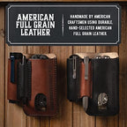 Made in USA Leather EDC Pouch | Leather Multitool Sheath/Holster for Men | Belt Clip/Pocket Organizer for Leatherman, Gerber & SOG Multitools | Knife/Multi Tool & Flashlight & Pen Holder - Image 4