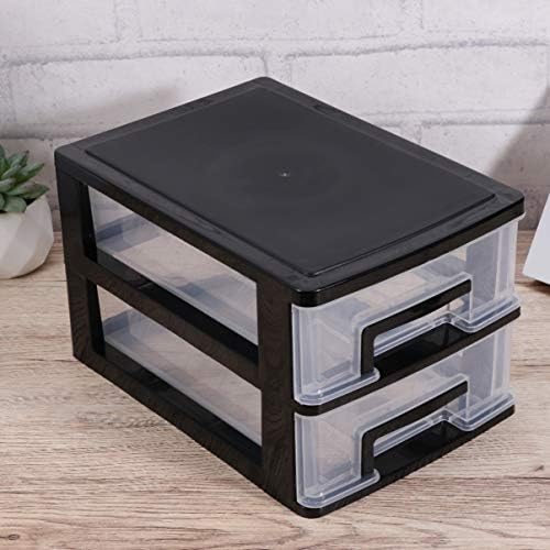 DOITOOL 2 Tier Plastic Drawer Type Closet, Plastic Home Office Storage Organizer, Makeup Organizer Storage Station Cube, Cosmetics Jewelry Storage Box for Bathroom, Dorm, Desk, Countertop, Office - Image 2