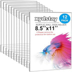 xydstay 8.5 x 11 Acrylic Wall Sign Holder 12 Pack, Clear Frame with Tape by xydled