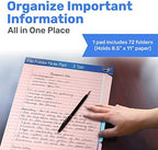 Find It File Folder Notepad - Pack of 72-9.5 x 12.5 Inch Notebook Organizer Folders for Filing, Document, and Clipboard Organization - Pastel - Image 2