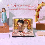 3D Memo Pad, 3D Calendar 2027, Time Piece Calendar, Tear-Off Calendars 2027, 3D Paper Carving Art Memo Pad, Art Carving Sticky Notes for Office Home Gifts Ornaments (Dream Wedding) - Image 2