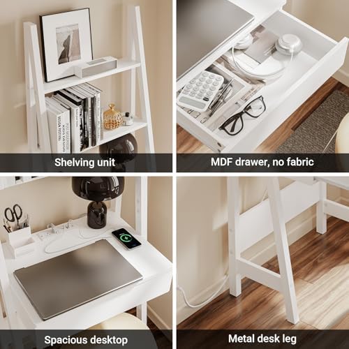 Haotian Ladder Desk with Power Outlet - Image 6