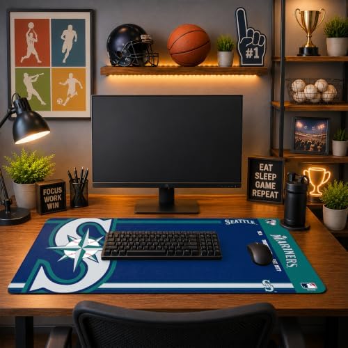 SOAR MLB Official Established Primary Logo Wordmark Home Office Desk Pad Mouse Pad Mat 35" x 16" (Seattle Mariners, Seattle Mariners) - Image 3
