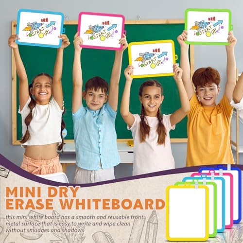 Outus 24 Pcs Dry Erase Mini White Boards Bulk 8.5 x 11'' Small Magnetic Whiteboard Double Sided Colored Writing Boards for Kids Students Locker Fridge (Colorful) - Image 4