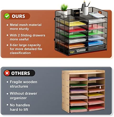 Marbrasse Literature Organizer, Paper Organizer Desk Organizers,Dark Black - Image 4
