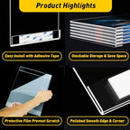 12 Pcs Acrylic Sign Holder 8.5 x 11, Vertical Wall Mount Sign Holders - Image 2