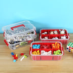 JUXYES 4-Tiers Plastic Stack Carry Storage Containers Box wih Handle Lids - Image 5