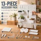 AKTOP Plastic Peg Board Wall Organizer 4-Pack, 12"x12" Pegboard Kit, White - Image 3