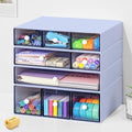 Desk Organizer with 9 Drawers, 4 Tier Plastic Stackable Storage Drawers for Desk Storage, Office Stationary Makeup Organizer Suit for Home, Office and School by MYKASEN