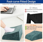 Foot Rest for Under Desk at Work, Ergonomic Under Desk Footrest with Washable Cover for Office, Home & Gaming Leg Elevation Pillow Green - Image 6