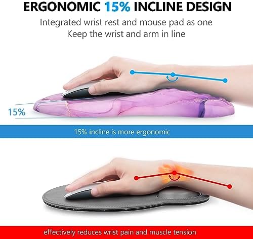 Ergonomic Mouse Pad with Wrist Support and Keyboard Wrist Rest Set - Image 2