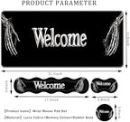 Keyboard Wrist Rest Set,Memory Foam Wrist Support Mouse Pad,31.5"x11.8" Desk Mat for Comfortable Typing & Pain Relief,Non-Slip Base for Office & Home Use - Funny Skeleton - Image 2
