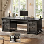 SEDETA 67" Office Executive Desk with 4 Drawers, Storage Cabinet & Outlet by SEDETA