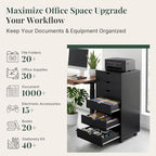 7 Drawer Mobile File Cabinet, Printer Stand with Wheels - Image 6