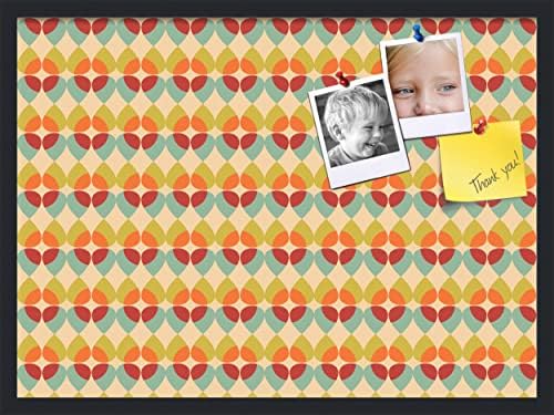 PinPix 30x22 inch Cork Bulletin Board. This Decorative Framed Pin Board Comes with Abstract Pattern in Color Design and Satin Black. Ideal for Home, Office Decor or School (PinPix-564) by PinPixBulletinBoards