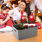 Bekith 9 Pack Woven Plastic Storage Basket, Organizing Pantry Storage Bins for Toys, Accessories, Bedroom, Classrooms, Office, School, 9.8" L x 7" W x 4.4" H, Grey - Image 6