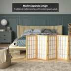 2 ft. Short Desktop Window Pane Shoji Screen - Natural - 8 Panels - Image 3