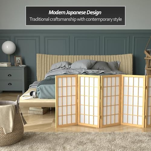2 ft. Short Desktop Window Pane Shoji Screen - Natural - 8 Panels - Image 3
