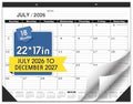 Desk Calendar 2026-2027,July 2026 to December 2027,Desk calendar 2026-2027 Large 22x17, Classroom Calendar 2027 with PVC Cover,Round Holes& NOTES List (Black),18 Months Calender 2027 by Wabhas