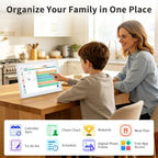 Digital Calendar, 15.6" HD Touchscreen Family Calendar Organizer, Smart Family Planner with Chore Chart, Meal Planner, To-Do List & Digital Photo Frame, White - Image 2