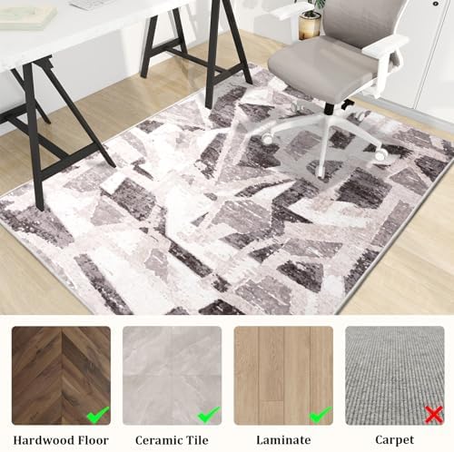 Office Chair Mat for Hardwood Floor, 48"x36" Easy Glide Computer Desk Mat Protector for Rolling Chair Under Desk Rug Nonslip Backing, Machine Wash (Modern) - Image 3
